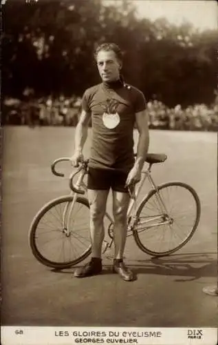 Ak Radrennfahrer Georges Cuvelier, Standportrait, Fahrrad