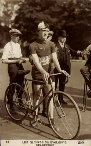 Ak Radrennfahrer Julien Delbecque, Standportrait, Fahrrad