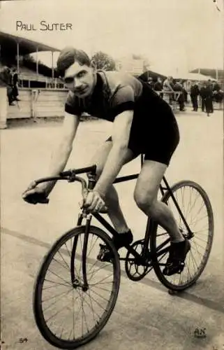 Ak Radrennfahrer Paul Suter, Fahrrad