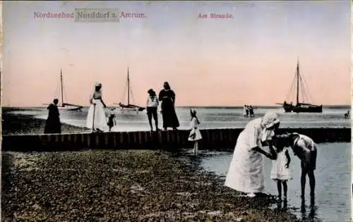 Ak Norddorf auf Amrum Nordfriesland, Am Strand