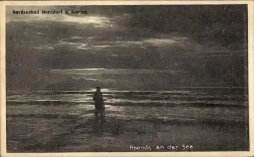 Ak Norddorf auf Amrum Nordfriesland, Abends an der See