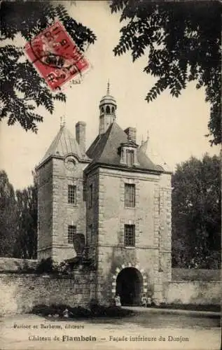 Ak Flamboin Seine et Marne, Schloss, Donjon