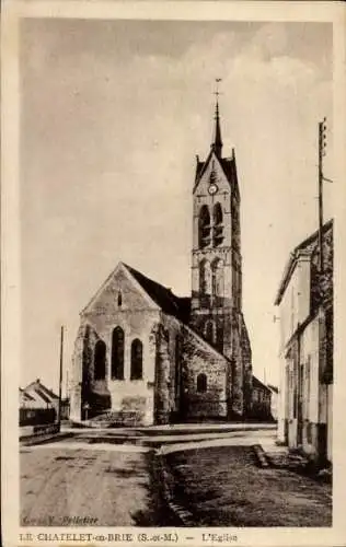 Ak Le Châtelet in Brie Seine et Marne, Kirche