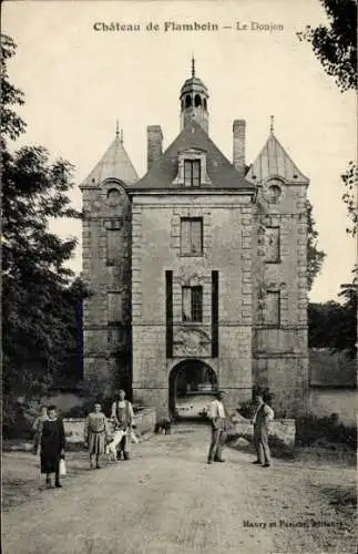 Ak Flamboin Seine et Marne, Schloss, Donjon