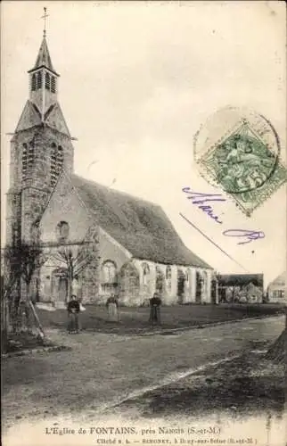 Ak Fontains Seine et Marne, Kirche