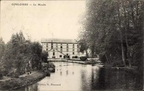 Ak Coulombs Seine et Marne, Moulin