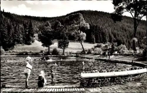 Ak Steinwiesen in Oberfranken, Schwimmbad