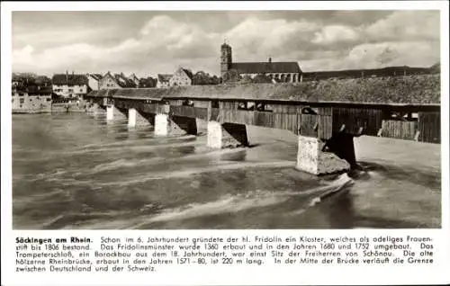 Ak Bad Säckingen am Hochrhein, Brücke