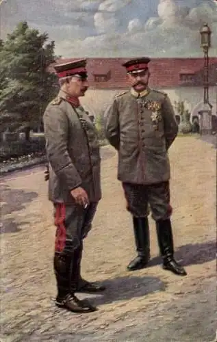 Ak Kaiser Wilhelm II., Generalfeldmarschall Paul von Hindenburg, Schloss zu Posen, 1915