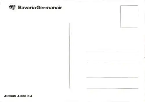 Ak Deutsches Passagierflugzeug Bavaria Germanair, Airbus A 300 B4