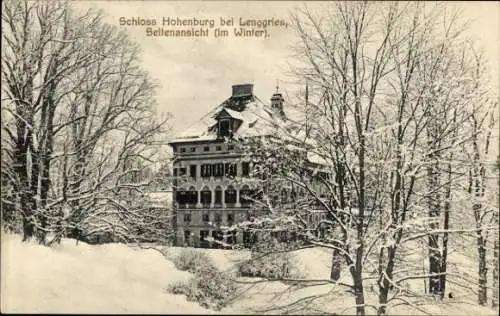 Ak Hohenburg Lenggries in Oberbayern, Schloss Hohenburg, Winter