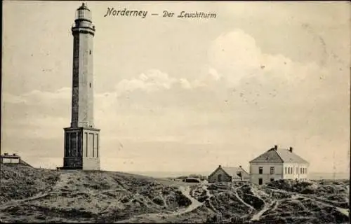 Ak Nordseebad Norderney Ostfriesland, Leuchtturm