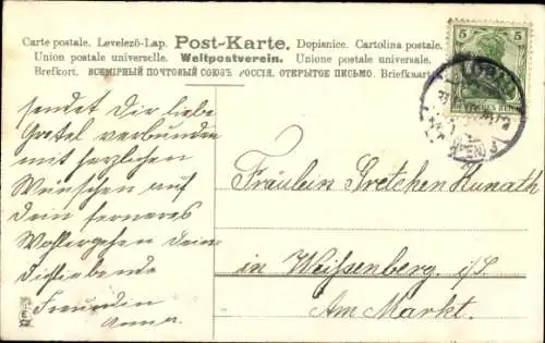 Präge Ak Glückwunsch Neujahr, Kalenderblatt, 1 Januar, Vergissmeinnicht