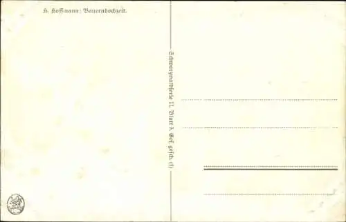 Künstler Ak Hoffmann, H., Bauernhochzeit, Schwarzwälder Tracht, Musikanten