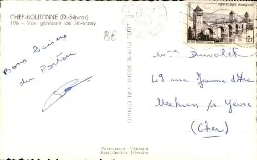 Ak Chef Boutonne Deux Sèvres, Vue générale de Javarzay