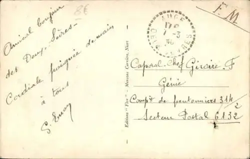 Ak Augé Deux Sèvres, Vue générale