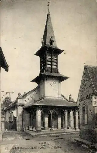 Ak Vieux Moulin Oise, Kirche