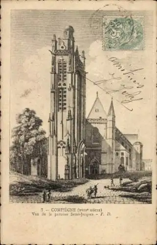 Ak Compiègne Oise, Pfarrei Saint-Jacques