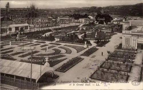 Ak Lyon Rhône, Kolonialausstellung 1914, Gartenbaugärten, Großer Saal