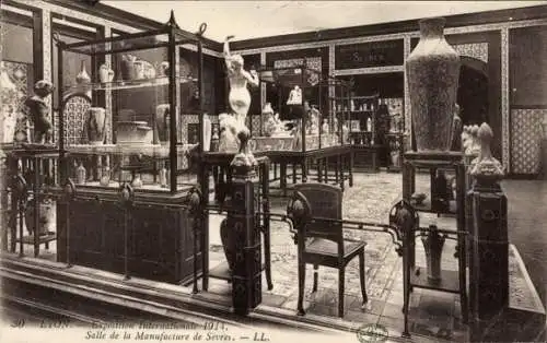 Ak Lyon Rhône, Internationale Ausstellung 1914, Halle der griechischen Manufaktur