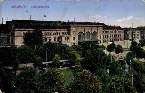 Ak Straßburg Straßburg Elsass Bas Rhin, Hauptbahnhof