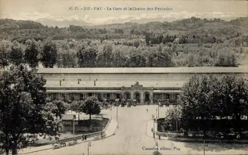 Ak Pau Pyrénées-Atlantiques, Gare, Chaine des Pyrenees