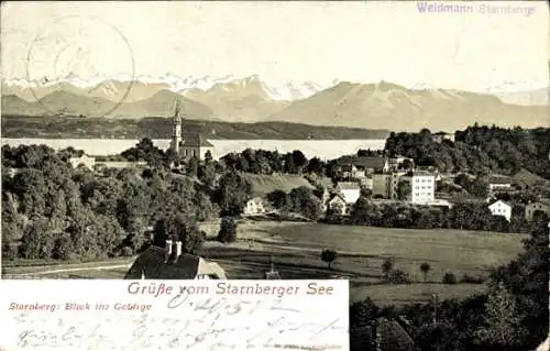 Ak Starnberg, Blick auf den Ort mit Starnberger See