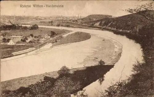 Ak Witten an der Ruhr, Panorama, Ruhrtal, Hardenstein