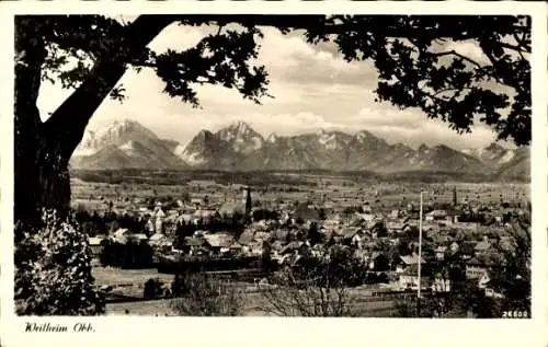 Ak Weilheim Oberbayern, Panorama