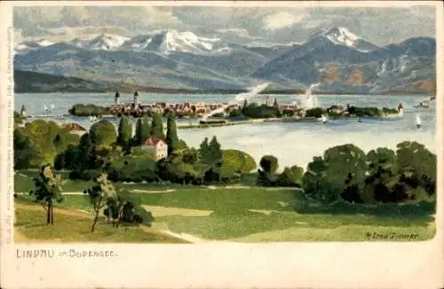 Künstler Litho Diemer, M. Zeno, Lindau am Bodensee, Panorama