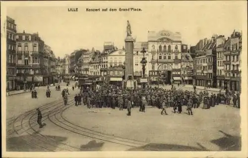 Ak Lille Nord, Konzert auf dem Grand'Place, Soldaten