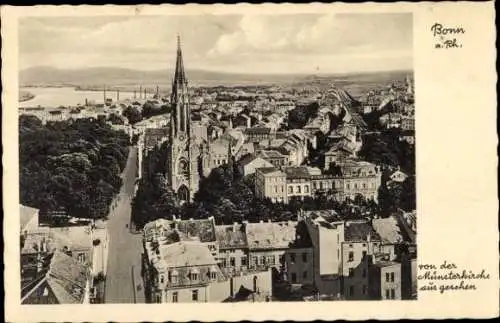 Ak Bonn am Rhein, Panorama, Blick von der Münsterkirche