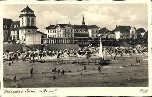 Ak Seebad Binz auf Rügen, Strand