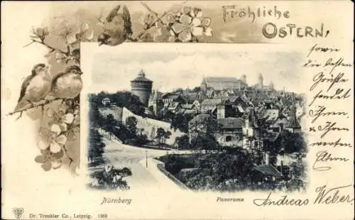 Ak Nürnberg in Mittelfranken, Panorama, Fröhliche Ostern