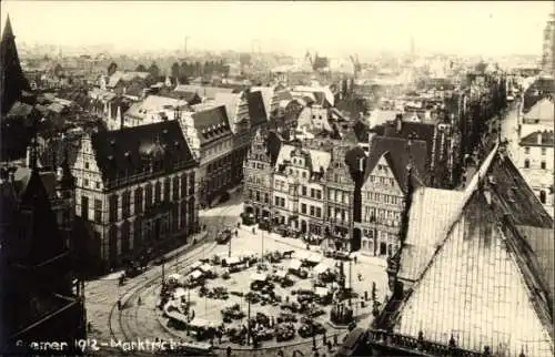 Ak Hansestadt Bremen, Marktplatz, 1912