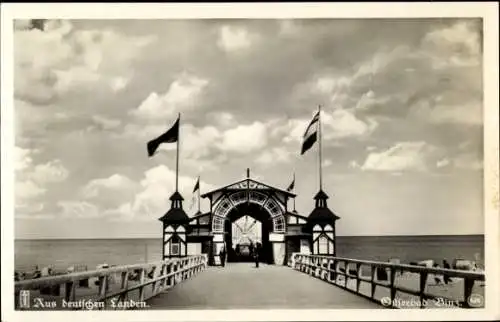 Ak Seebad Binz auf Rügen, Brücke