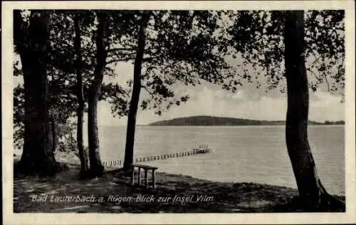 Ak Lauterbach Putbus Insel Rügen, Blick zur Insel Vilm