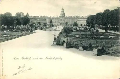 Ak Karlsruhe in Baden, Schloss, Schlossplatz