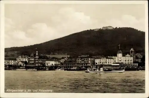 Ak Königswinter am Rhein, Panorama, Petersberg