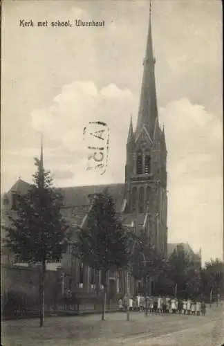 Ak Ulvenhout Nordbrabant Niederlande, Kirche, Schule