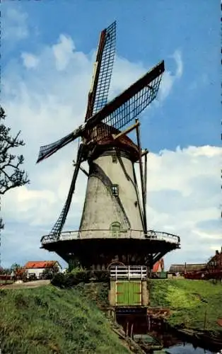 Ak Haastrecht Südholland, Holländische Windmühle