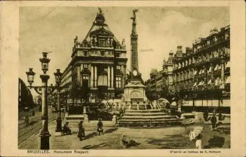 Ak Bruxelles Brüssel, Monument Anspach