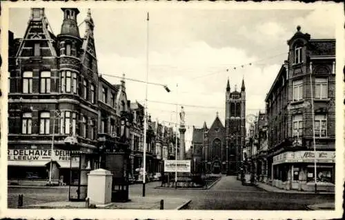 Ak Berchem Flandern Antwerpen, Victor Jacobslei, St. Hubertus Kirche, Geschäfte