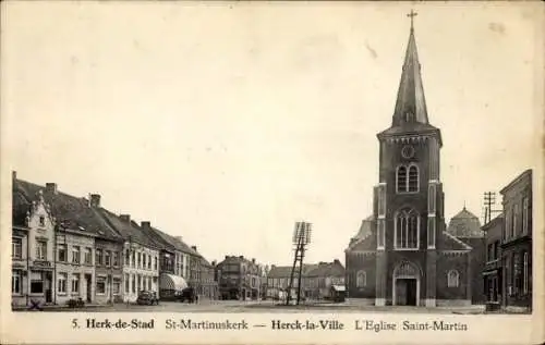 Ak Herk de Stad Flandern Limburg, Kirche St. Martinus