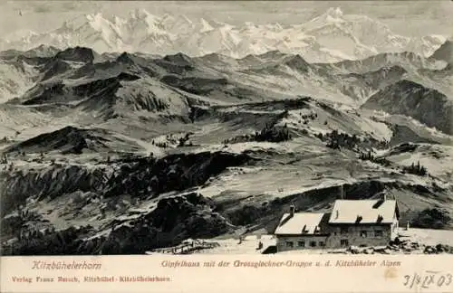 Ak Tirol, Kitzbühlerhorn, Gipfelhaus, Großglocknergruppe, Kitzbüheler Alpen