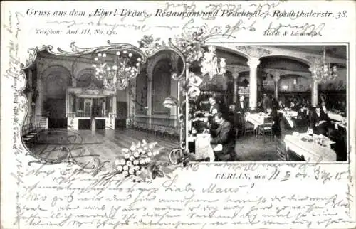 Ak Berlin Mitte, Eberl-Bräu Restaurant, Prachtsäle, Rosenthaler Straße 38