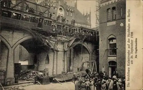 Ak Berlin, Katastrophe auf der Hochbahn 1908, Unglücksstätte