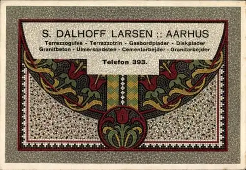 Ak Århus Aarhus Dänemark, S. Dalhoff Larsen, Werbung