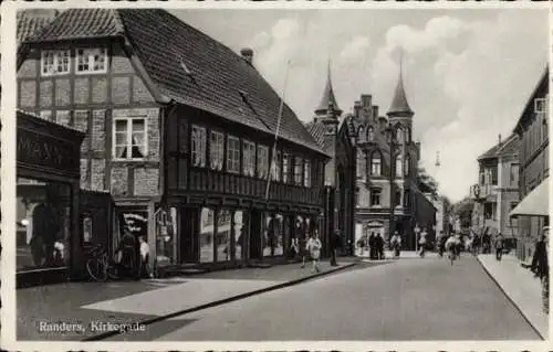 Ak Randers Dänemark, Kirkegade, Geschäfte