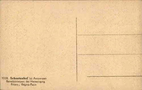 Ak Anvers Antwerpen Flandern, Schootenhof, Benedictijnen der Hereeniging, Priory